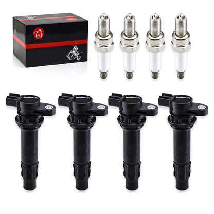 4-Piece Ignition Coils and Spark Plugs for Yamaha Waverunner FX1000 VX1100 AR210 230 232