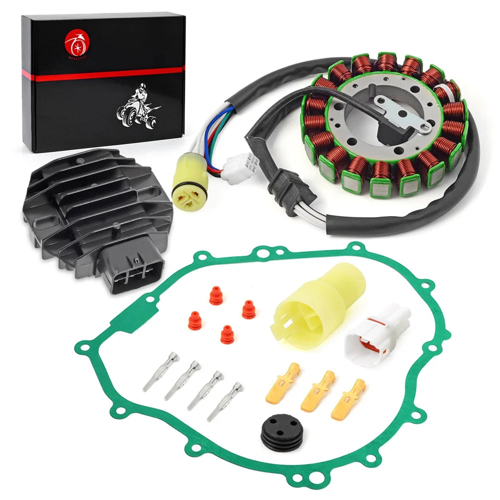 Stator Coil and Regulator Rectifier with Gasket for Yamaha Grizzly 350 2007-2014 Bruin 350 2004-2006 Wolverine 350 2006-2009
